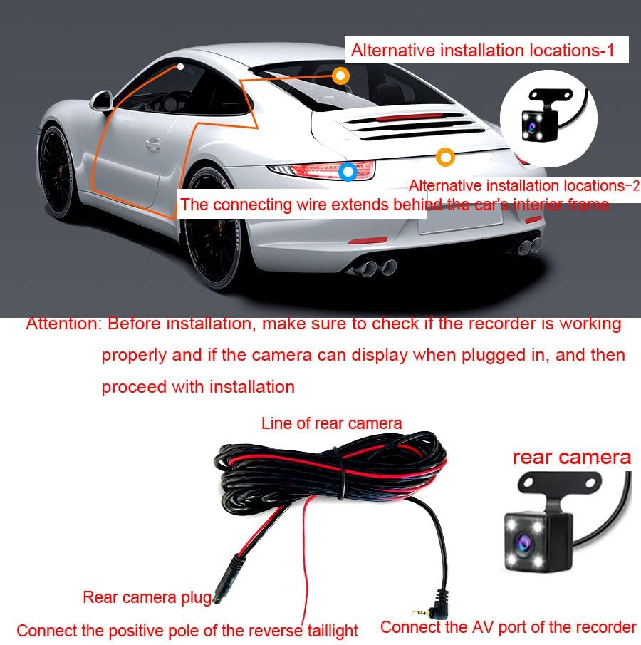 1080P 3 Channel Dash Camera for Car Front and Rear Inside Dashcam Car Video Recorder,170°Wide Angle Vehicle Cam,WDR,G-Sensor,2’’ IPS Screen,Loop Recording,Night Vision(3Channel Dash Cam With 32G Card)