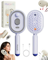 Electric Spray Air Cushion Massage Comb Water Mist Hair Steam Brush for Hair Care with Oil Cup Rechargeable Handheld Detangling Anti-Static Brushes Steamer Home Spa Gift for Dry Frizzy(#1)