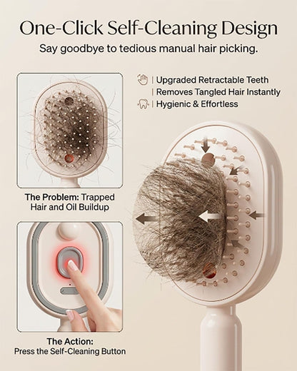 Electric Spray Air Cushion Massage Comb Water Mist Hair Steam Brush for Hair Care with Oil Cup Rechargeable Handheld Detangling Anti-Static Brushes Steamer Home Spa Gift for Dry Frizzy(#1)