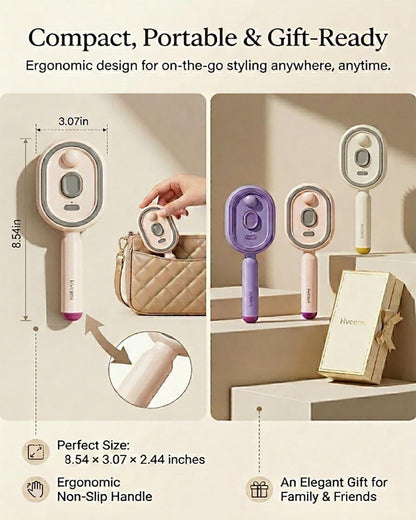 Electric Spray Air Cushion Massage Comb Water Mist Hair Steam Brush for Hair Care with Oil Cup Rechargeable Handheld Detangling Anti-Static Brushes Steamer Home Spa Gift for Dry Frizzy(#1)