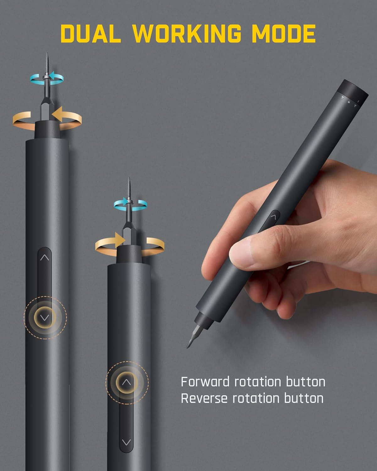 Fanttik E1 Pro Mini Electric Screwdriver, Precision Screwdriver Set with LED Light, 24 Magnetic Bits, Max. 3 N.m, Magnetic Storage, 5/32''Hex, Repair Tool Set for Phone Camera Laptop Watch