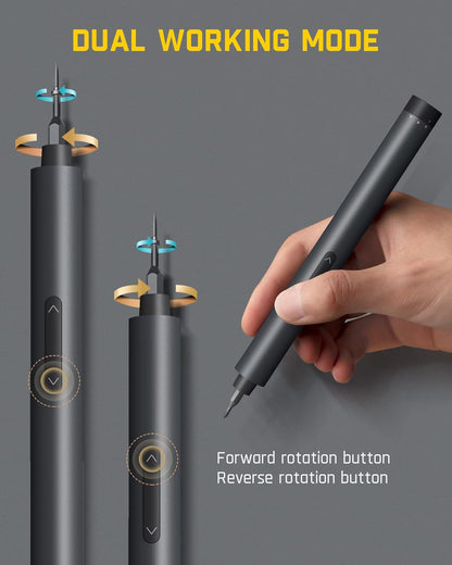 Fanttik E1 Pro Mini Electric Screwdriver, Precision Screwdriver Set with LED Light, 24 Magnetic Bits, Max. 3 N.m, Magnetic Storage, 5/32''Hex, Repair Tool Set for Phone Camera Laptop Watch